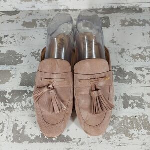 Sam Edelman Women's Tan Suede Tassel Mules Shoes V285